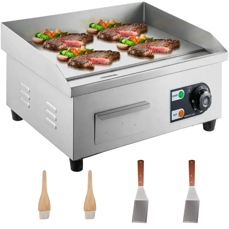 Countertop Flat Griddle 110V 1500W Non-Stick Teppanyaki Grill Stainless Steel, Silver
Countertop Flat Griddle 110V 1500W Non-Stick Teppanyaki Grill Stainless Steel, Silver
