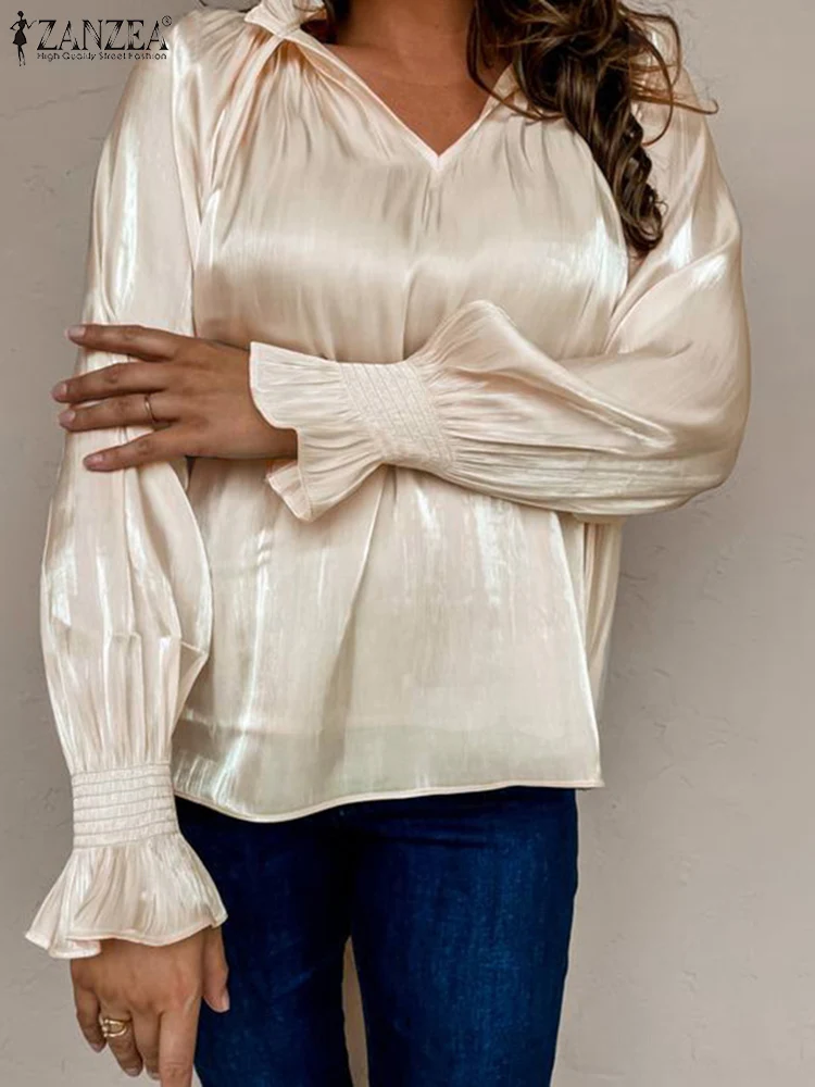 Elegant Blouse For Women 2022 Spring Solid Satin Tops ZANZEA Fashion Long Sleeve Blusas Casual Party Office Baggy Bright Shirts
Elegant Blouse For Women 2022 Spring Solid Satin Tops ZANZEA Fashion Long Sleeve Blusas Casual Party Office Baggy Bright Shirts
