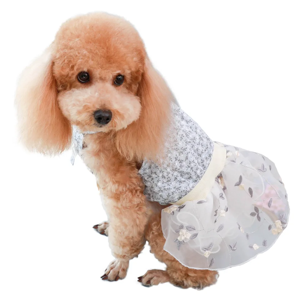 

Summer Dog Clothes Cute Floral Sling Dress Thin Skirt Sunscreen For Small Dog Chihuahua Bichon Poodle Costume Puppy Pet Dresses