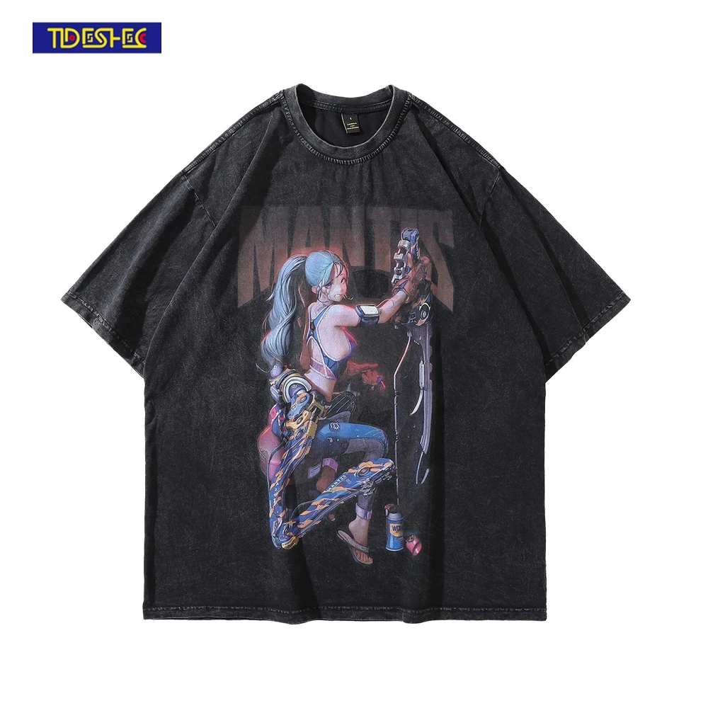 Hip Hop Streetwear Oversize T-Shirt Men Anime Giant Sword Lady Printed Washed T Shirt 2022 Summer Harajuku Short Sleeve Tshirt
Hip Hop Streetwear Oversize T-Shirt Men Anime Giant Sword Lady Printed Washed T Shirt 2022 Summer Harajuku Short Sleeve Tshirt