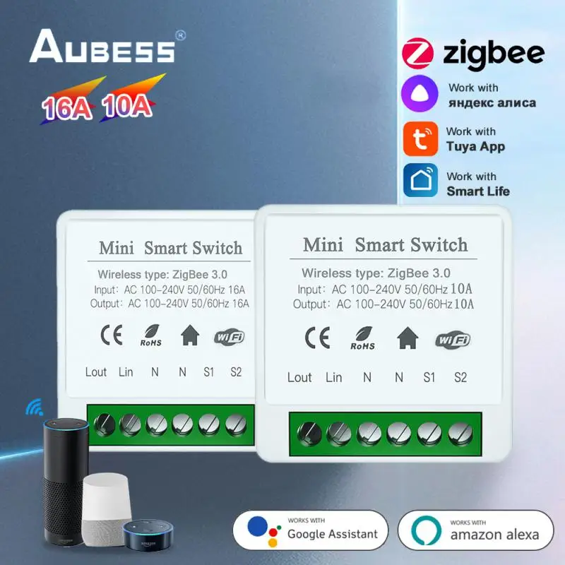 16A/10A Tuya Mini Zigbee Smart Switch Smart Life App Control Smart Home Light Switch Module With Alexa Google Home Yandex Alice
16A/10A Tuya Mini Zigbee Smart Switch Smart Life App Control Smart Home Light Switch Module With Alexa Google Home Yandex Alice