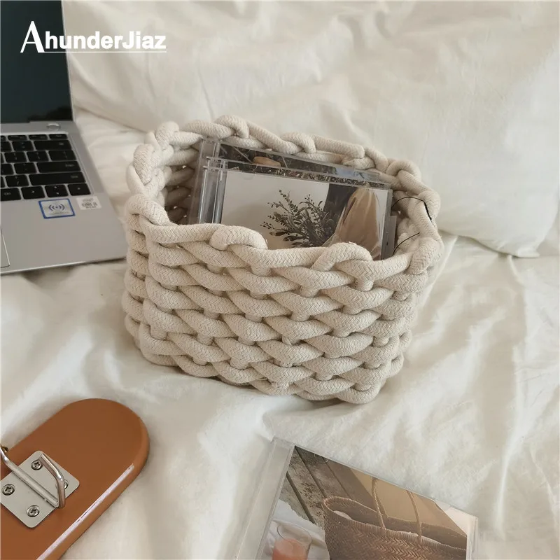 Nordic Style Cotton Woven Desktop Storage Basket Photography Props Cotton Thread Folding Picnic Baskets Storage Finishing Basket
Nordic Style Cotton Woven Desktop Storage Basket Photography Props Cotton Thread Folding Picnic Baskets Storage Finishing Basket
