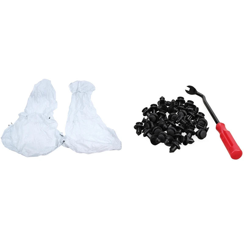 2Pcs Car Nylon Waterproof Grey Front Seat Covers Protectors & 40Pcs 10Mm Push-Type Bumper Fender Fastener Rivet Clips
2Pcs Car Nylon Waterproof Grey Front Seat Covers Protectors & 40Pcs 10Mm Push-Type Bumper Fender Fastener Rivet Clips