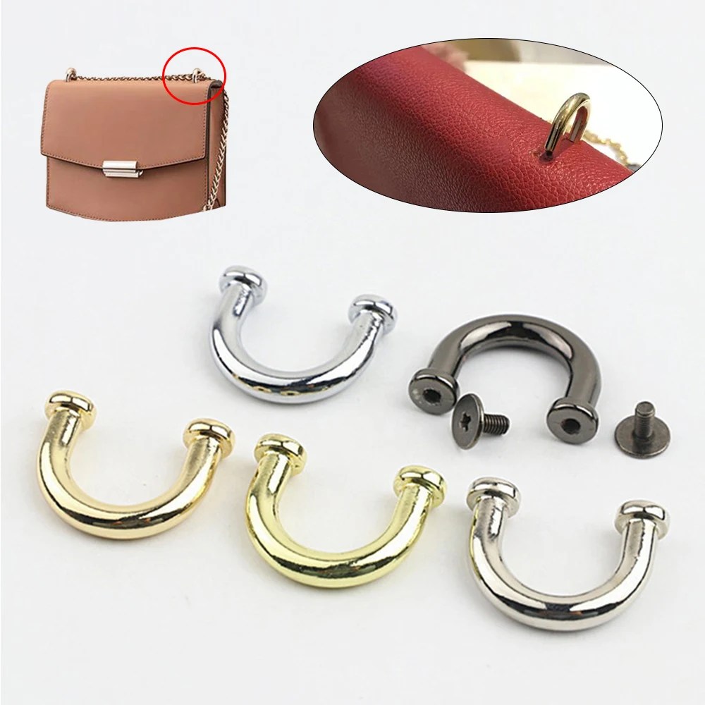 

1pc Metal D-ring Bag Bag Connector Anchor Buckles Arch Bridge with Screws Hanger Hooks Bags Belts Strap Leather Crafts 2 Sizes