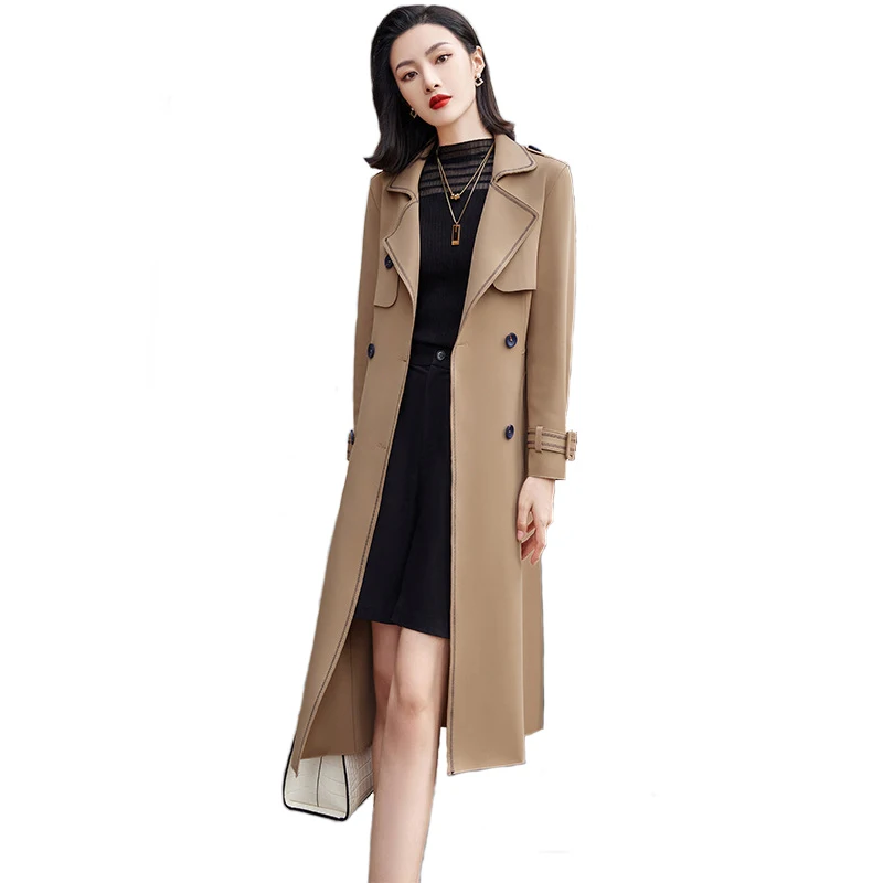 Высококачественная Новая модная ветровка с поясом для холодного зимы 2022 года в европейском стиле, Женский тренчкот, утепленный высококачественный Женский Топ 
Высококачественная Новая модная ветровка с поясом для холодного зимы 2022 года в европейском стиле, Женский тренчкот, утепленный высококачественный Женский Топ