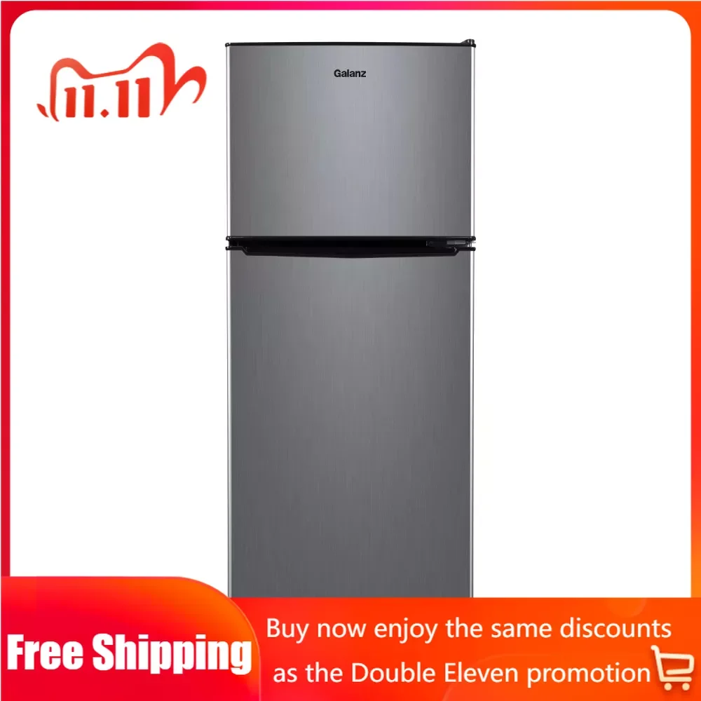 4.6. Cu Ft Two Door Mini Refrigerator With Freezer Fridge Stainless Steel Large Refrigerator for Kitchen Refrigerators Home the 
4.6. Cu Ft Two Door Mini Refrigerator With Freezer Fridge Stainless Steel Large Refrigerator for Kitchen Refrigerators Home the