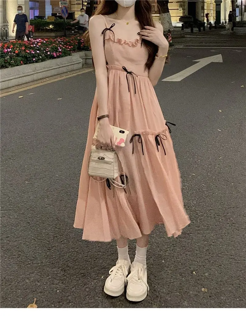 Spaghetti Strap Lace Mixi Midi Dress Summer Female Casual Chiffon Birthday Korean Type Long Dresses Clothes for Women Vestidos
Spaghetti Strap Lace Mixi Midi Dress Summer Female Casual Chiffon Birthday Korean Type Long Dresses Clothes for Women Vestidos