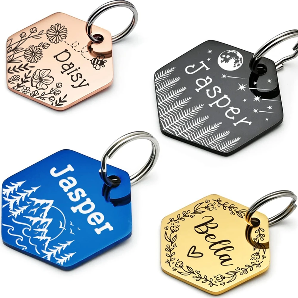 Personalized Pet Name Tags Customized Dog ID Tags Funny Double Sided Deep Engraved Stainless Steel Tags Sturdy Cute Nameplate 
Personalized Pet Name Tags Customized Dog ID Tags Funny Double Sided Deep Engraved Stainless Steel Tags Sturdy Cute Nameplate