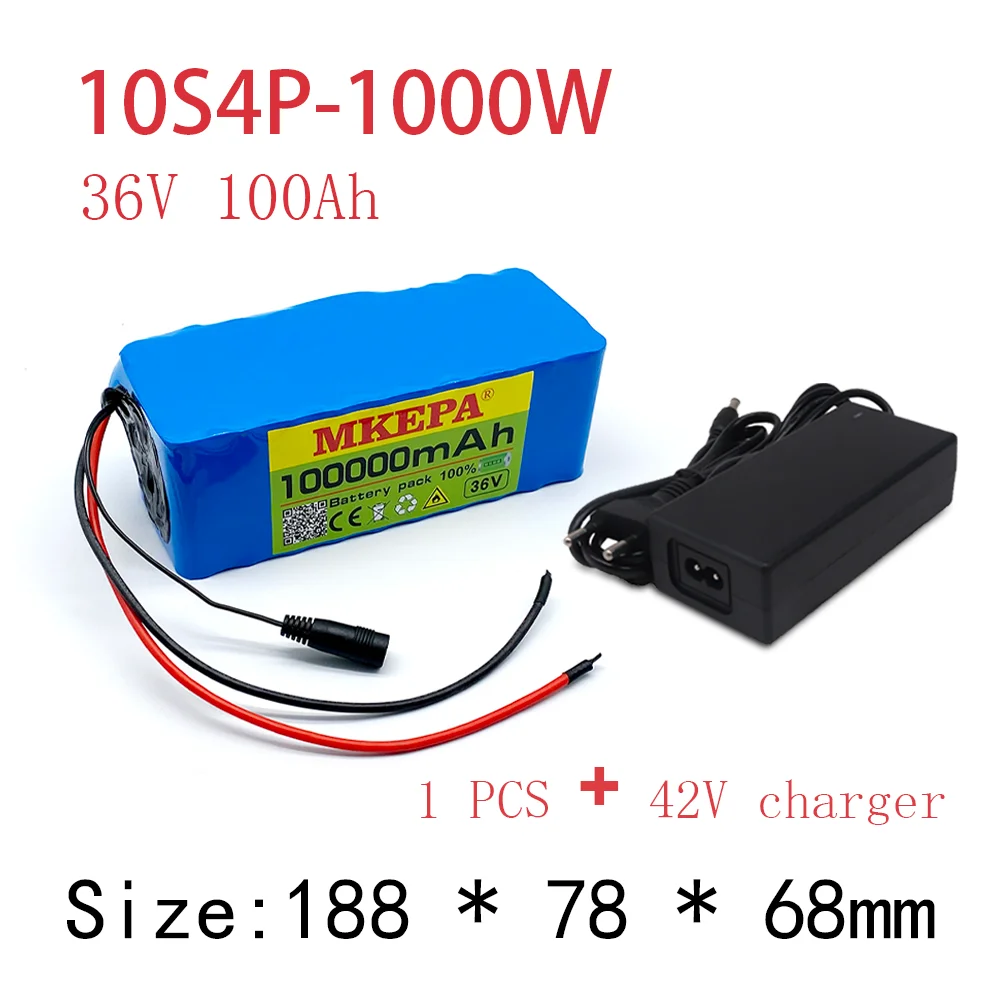 Mkepa / lithium battery 18650 10S4P 36V 100000mAh for bicycle electric vehicle 750w-w with BMS 25A + charger
Mkepa / lithium battery 18650 10S4P 36V 100000mAh for bicycle electric vehicle 750w-w with BMS 25A + charger