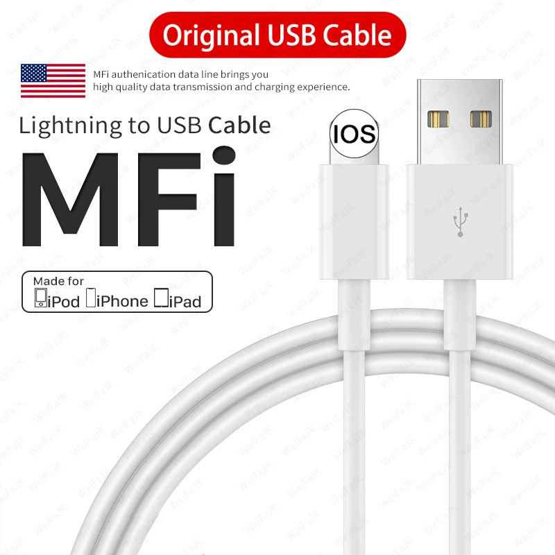 Apple iPhone 1м 2м оригинальный USB кабель для адаптера Lightning зарядного устройства 6 6s 7 8