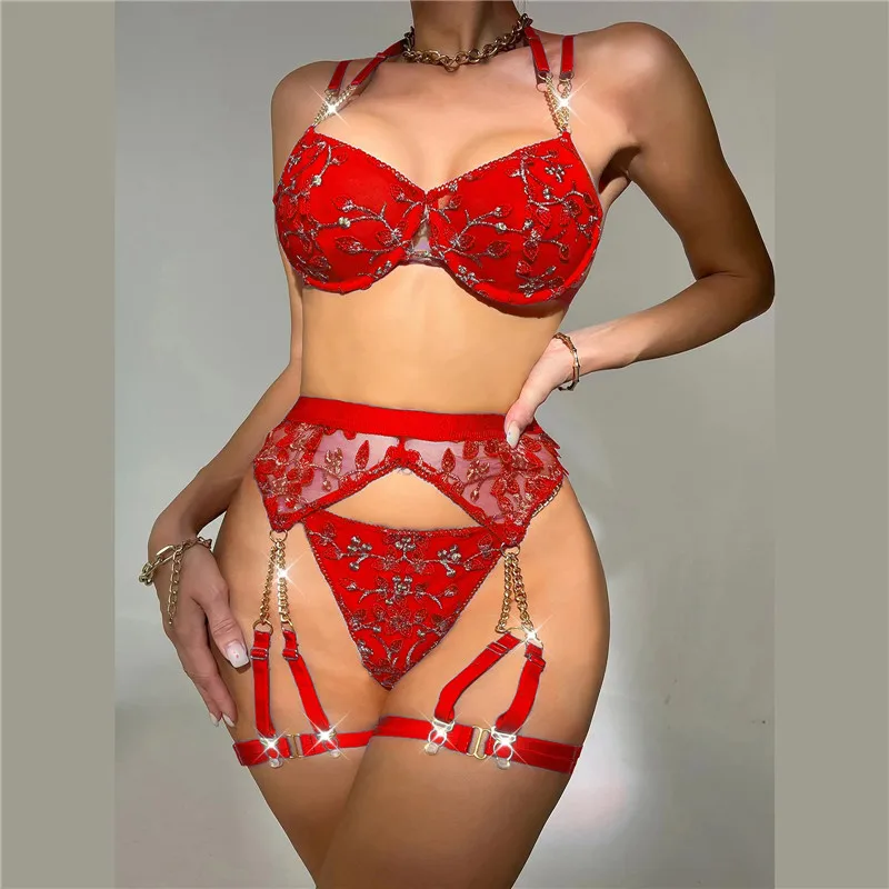 Sexy Ladies Erotic Lingerie Set Metal Chain Lace Feather Lace Eyelash Lingerie Suit Transparent Hollow Out Women's Underwear
Sexy Ladies Erotic Lingerie Set Metal Chain Lace Feather Lace Eyelash Lingerie Suit Transparent Hollow Out Women's Underwear