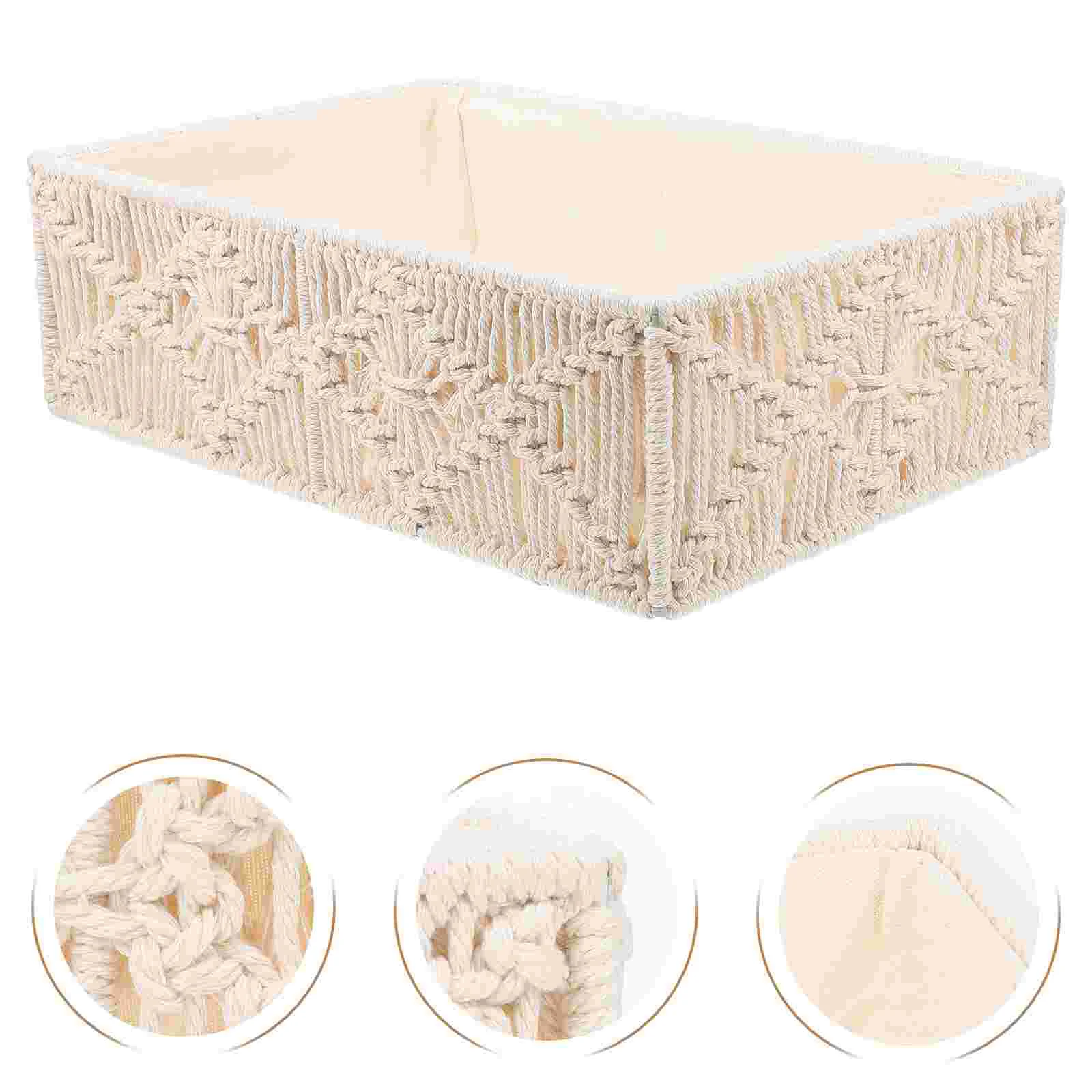 Basket Storage Baskets Woven Cotton Rope Organizer Bins Makeup Toy Sundries Decorative Laundry Snack Macrame Holder Hamper
Basket Storage Baskets Woven Cotton Rope Organizer Bins Makeup Toy Sundries Decorative Laundry Snack Macrame Holder Hamper