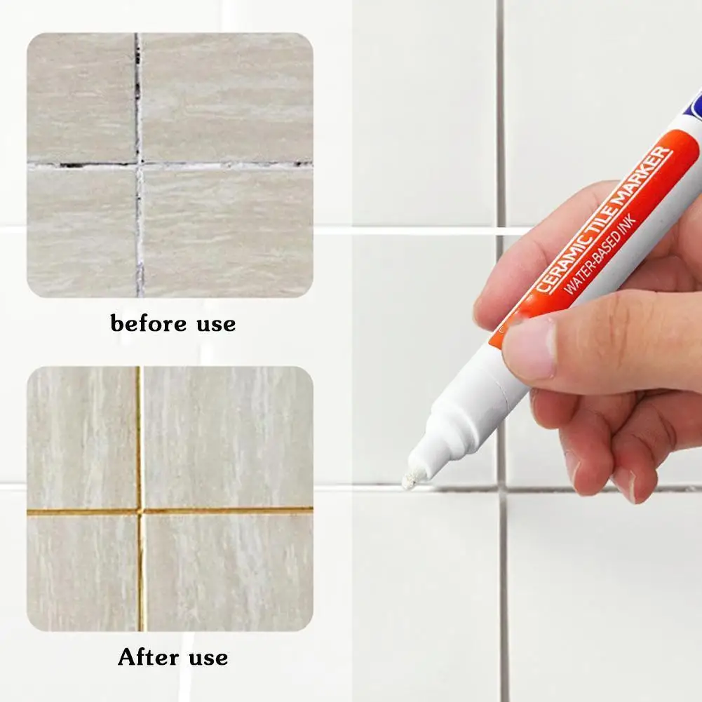 Waterproof White Tile Marker Grout Pen Wall Tiles Floor Agents Pencil Seam Repair Bathroom Cleaner Decontamination Paint
Waterproof White Tile Marker Grout Pen Wall Tiles Floor Agents Pencil Seam Repair Bathroom Cleaner Decontamination Paint