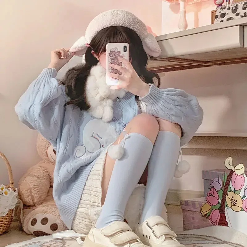 Sanrio Kawaii Cinnamoroll Sweater Anime Cartoon Cute Girl New Preppy Style Sweet Loose Good Looking Comfortable Knitted Sweater
Sanrio Kawaii Cinnamoroll Sweater Anime Cartoon Cute Girl New Preppy Style Sweet Loose Good Looking Comfortable Knitted Sweater