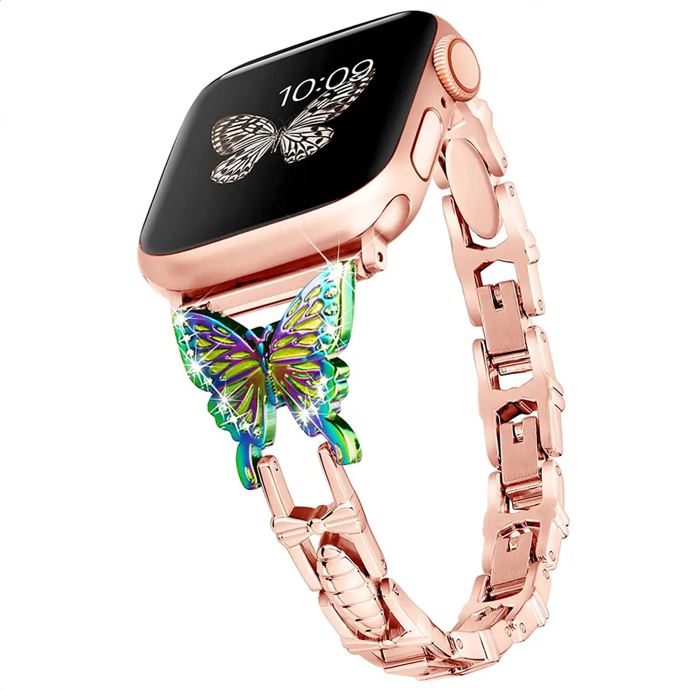 Butterfly Bracelet for Apple Watch Band 41mm 45mm 40mm 44mm 38mm 42mm Fancy Slim Metal Stainles Steel for iWatch 7 6 5 4 3 2 SE
Butterfly Bracelet for Apple Watch Band 41mm 45mm 40mm 44mm 38mm 42mm Fancy Slim Metal Stainles Steel for iWatch 7 6 5 4 3 2 SE