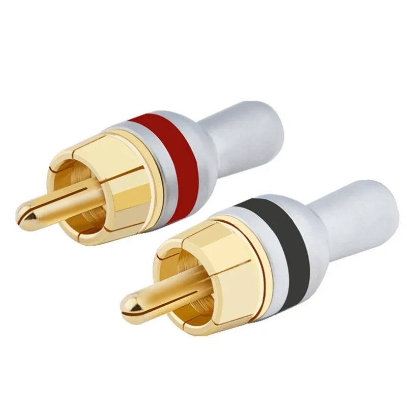 

RCA Plug Speakon Connectors Audio Jack Copper Gold Plated Male Wire Connector for Soldering 5mm Speaker Cable Socket