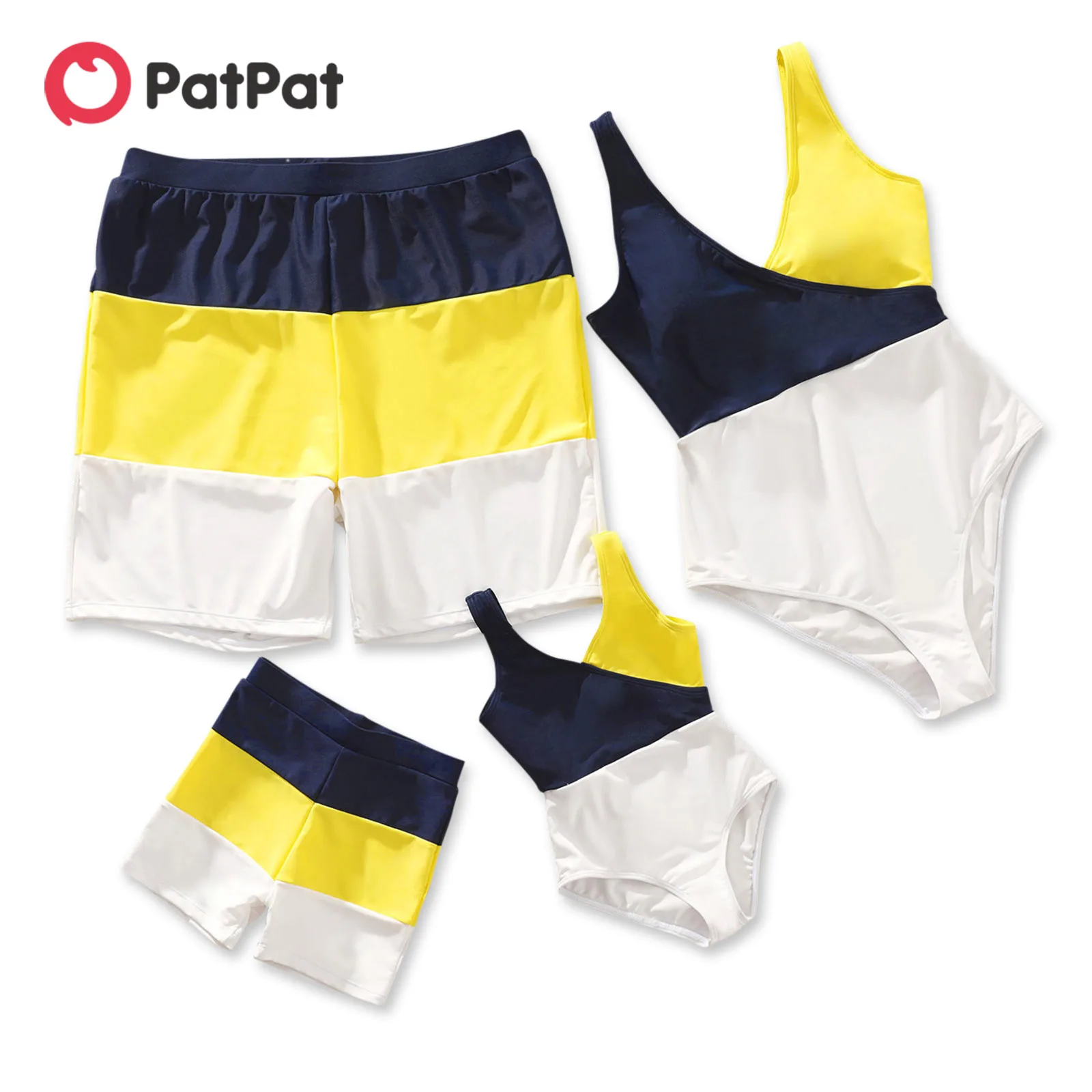 PatPat Family Matching Colorblock Splicing Swim Trunks Shorts and Cross V Neck One-Piece Swimsuit
PatPat Family Matching Colorblock Splicing Swim Trunks Shorts and Cross V Neck One-Piece Swimsuit