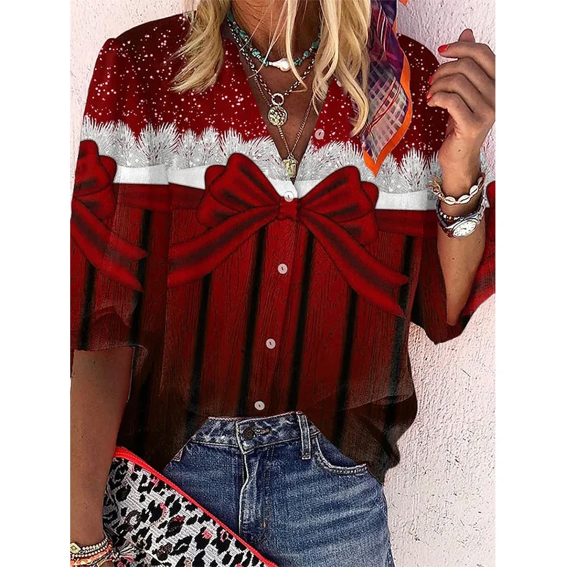 Spring Loose Snow Print Women's Shirts Office Large Size Blouses Long Sleeve V Neck Tops Casual Ladies Matching Cardigan Blouse
Spring Loose Snow Print Women's Shirts Office Large Size Blouses Long Sleeve V Neck Tops Casual Ladies Matching Cardigan Blouse
