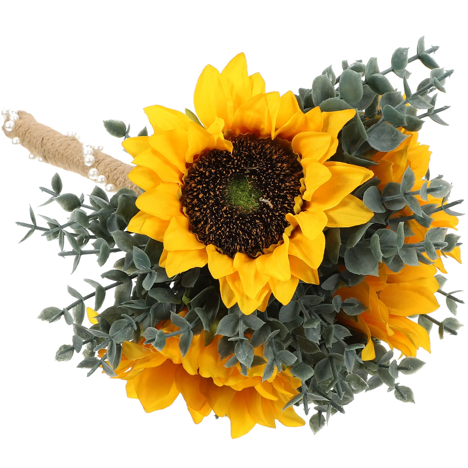 

Bouquet Sunflower Flower Bridal Bouquets Wedding Bride Fake Flowers Realistic Silk Decor Arrangement Artificial Lifelike