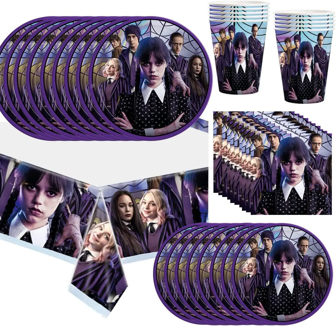 Wednesday Addams Birthday Party decoration Pull Flag Balloon Tableware Family Cake Decorating Supplies Tablecloths DIY Favors
Wednesday Addams Birthday Party decoration Pull Flag Balloon Tableware Family Cake Decorating Supplies Tablecloths DIY Favors