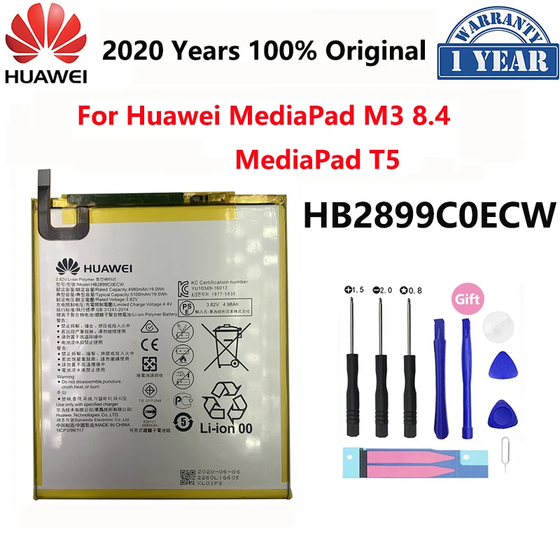 Original Huawei MediaPad M3 8.4" / MediaPad T5 10 AGS2-L09 AGS2-W09 AGS2-L03 AGS2-W19 HB2899C0ECW Tablet 5100mah Battery
Original Huawei MediaPad M3 8.4" / MediaPad T5 10 AGS2-L09 AGS2-W09 AGS2-L03 AGS2-W19 HB2899C0ECW Tablet 5100mah Battery