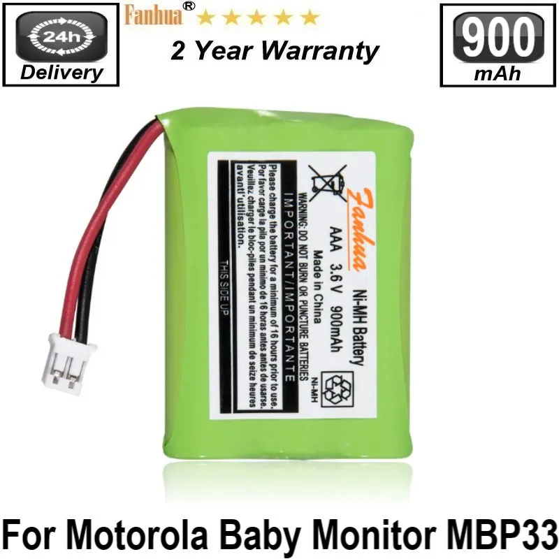 

100% 3.6V Ni-MH 900mAh Replacement Battery for Motorola Baby Monitor MBP33 MBP33S MBP33PU MBP36 MBP36S MBP36PU