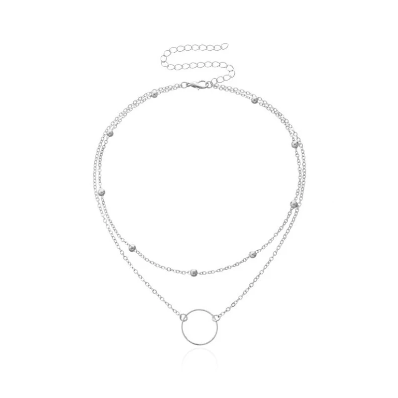 Женское Ожерелье модное современное ожерелье-чокер двухслойные круглые