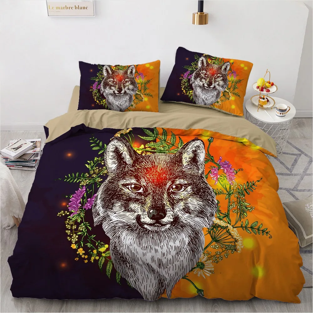 3D Digital Vintage Wolf with Floral Duvet Cover Set Custom Design Bedding Set Twin Full Queen King Size 210x210cm Bed Linen
3D Digital Vintage Wolf with Floral Duvet Cover Set Custom Design Bedding Set Twin Full Queen King Size 210x210cm Bed Linen