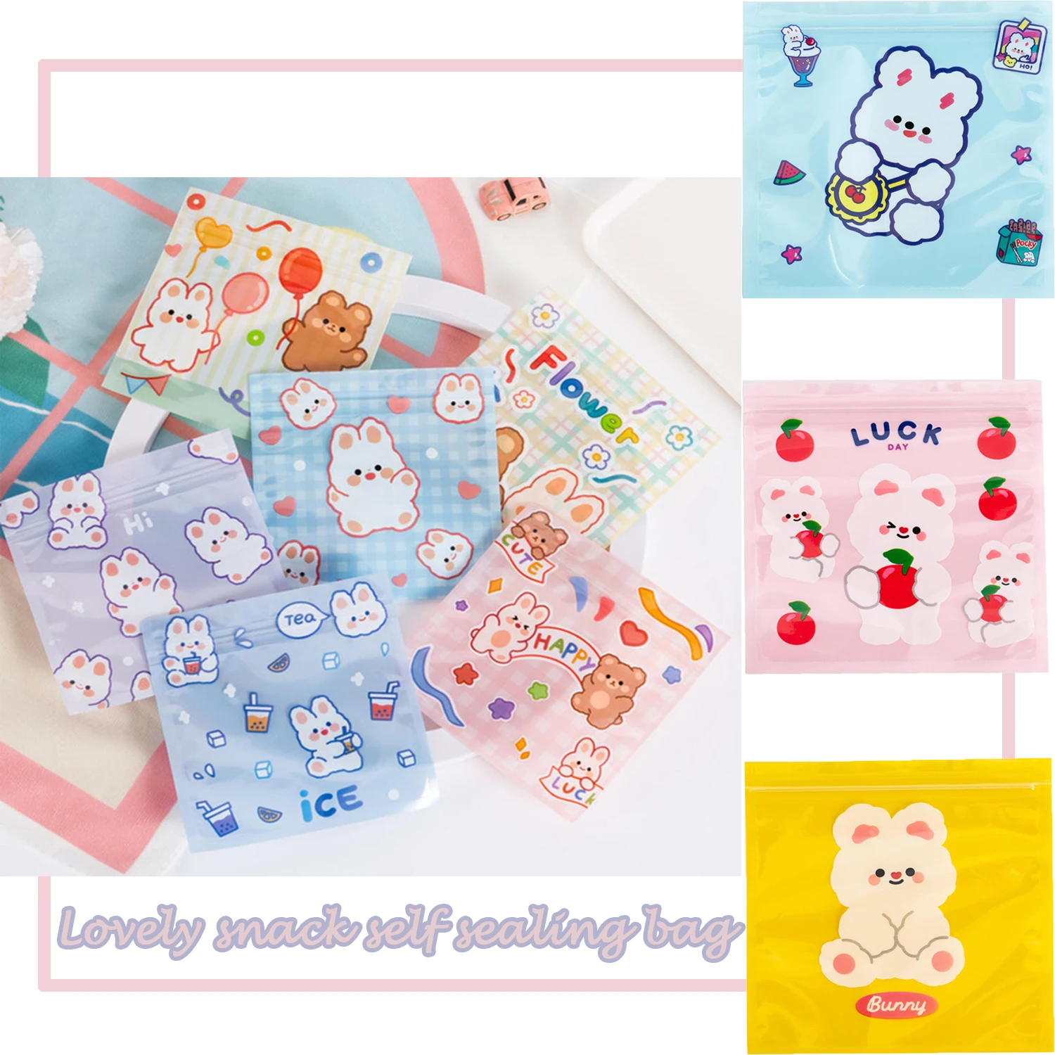 10pcs Resuable Clear Mylar Ziplock Bag Kawaii Snack Storage Bag Cute Animal Self Sealing Bag for Food Organizer Jewelry Holder
10pcs Resuable Clear Mylar Ziplock Bag Kawaii Snack Storage Bag Cute Animal Self Sealing Bag for Food Organizer Jewelry Holder