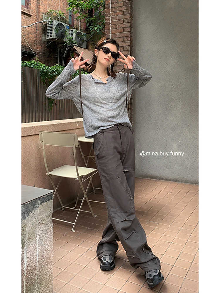 Dark Gray Work Jeans Women's Summer New American Retro High Waist Slim Design Straight Tube Wide Leg Floor Pants
Dark Gray Work Jeans Women's Summer New American Retro High Waist Slim Design Straight Tube Wide Leg Floor Pants
