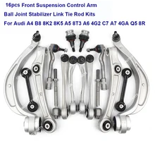 16pcs Front Suspension Control Arm Ball Joint Stabilizer Link Tie Rod Kits For Audi A4 B8 8K2 8K5 A5 8T3 A6 4G2 C7 A7 4GA Q5 8R