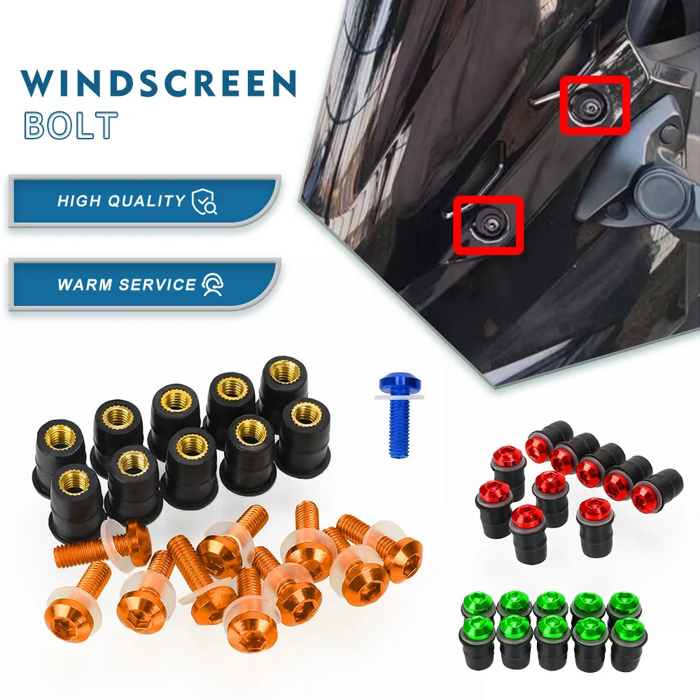 

10PC Windscreen Bolt Screw Windshield Screw Kit CNC Windscreen Bolt Kit For YAMAHA TDM 900 XSR 700/900 ABS XV 950 RACER MT 125