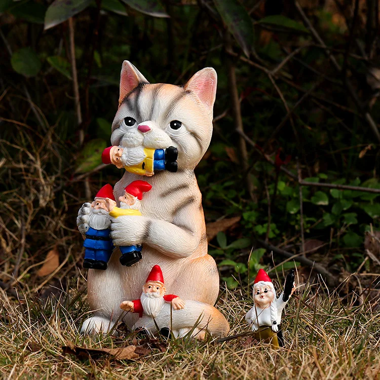Dinosaur Eating Gnome Garden Resin Ornament Evil Cat Garden Gnomes Resin Crafts Statue Decoration
Dinosaur Eating Gnome Garden Resin Ornament Evil Cat Garden Gnomes Resin Crafts Statue Decoration