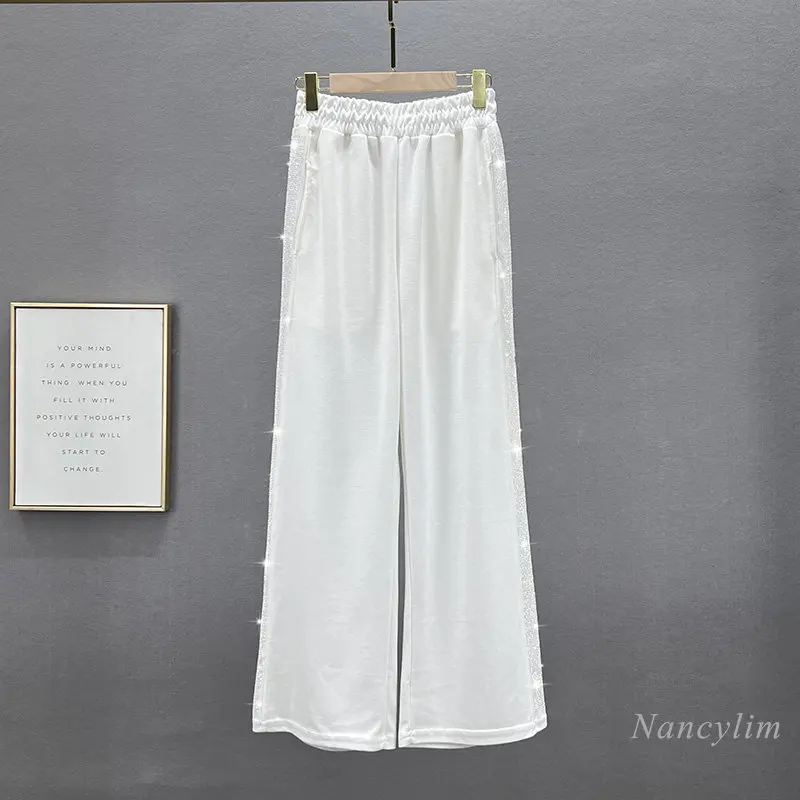 Hot Rhinestone Casual Pants for Women 2023 New Spring and Summer High Waist Loose Ins European Fashion Wide Leg Sport Trousers
Hot Rhinestone Casual Pants for Women 2023 New Spring and Summer High Waist Loose Ins European Fashion Wide Leg Sport Trousers