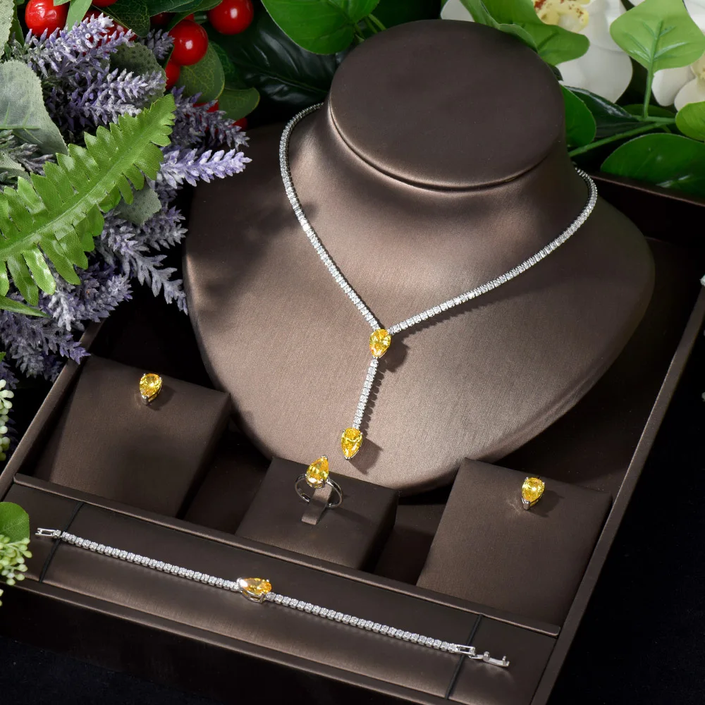 HIBRIDE Charms Water Drop Design Women Bridal Jewelry Sets AAA CZ Necklace Earring Set Wedding Accessories Bijoux femme N-952
HIBRIDE Charms Water Drop Design Women Bridal Jewelry Sets AAA CZ Necklace Earring Set Wedding Accessories Bijoux femme N-952