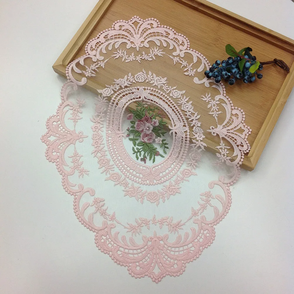 2Pcs Oval Embroidered Lace Placemat Coaster Polyester Coffee Doilies Table Mat Cover Home Decoration 31x42cm
2Pcs Oval Embroidered Lace Placemat Coaster Polyester Coffee Doilies Table Mat Cover Home Decoration 31x42cm