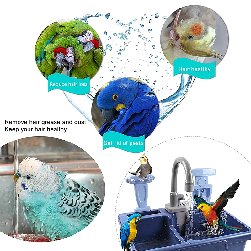 Parrot Bathtub with Faucet Bird Bathing Box FeederPet Parrots Toy Electric Dishwasher Food Water Dispenser Bird Bathroom Toys
Parrot Bathtub with Faucet Bird Bathing Box FeederPet Parrots Toy Electric Dishwasher Food Water Dispenser Bird Bathroom Toys