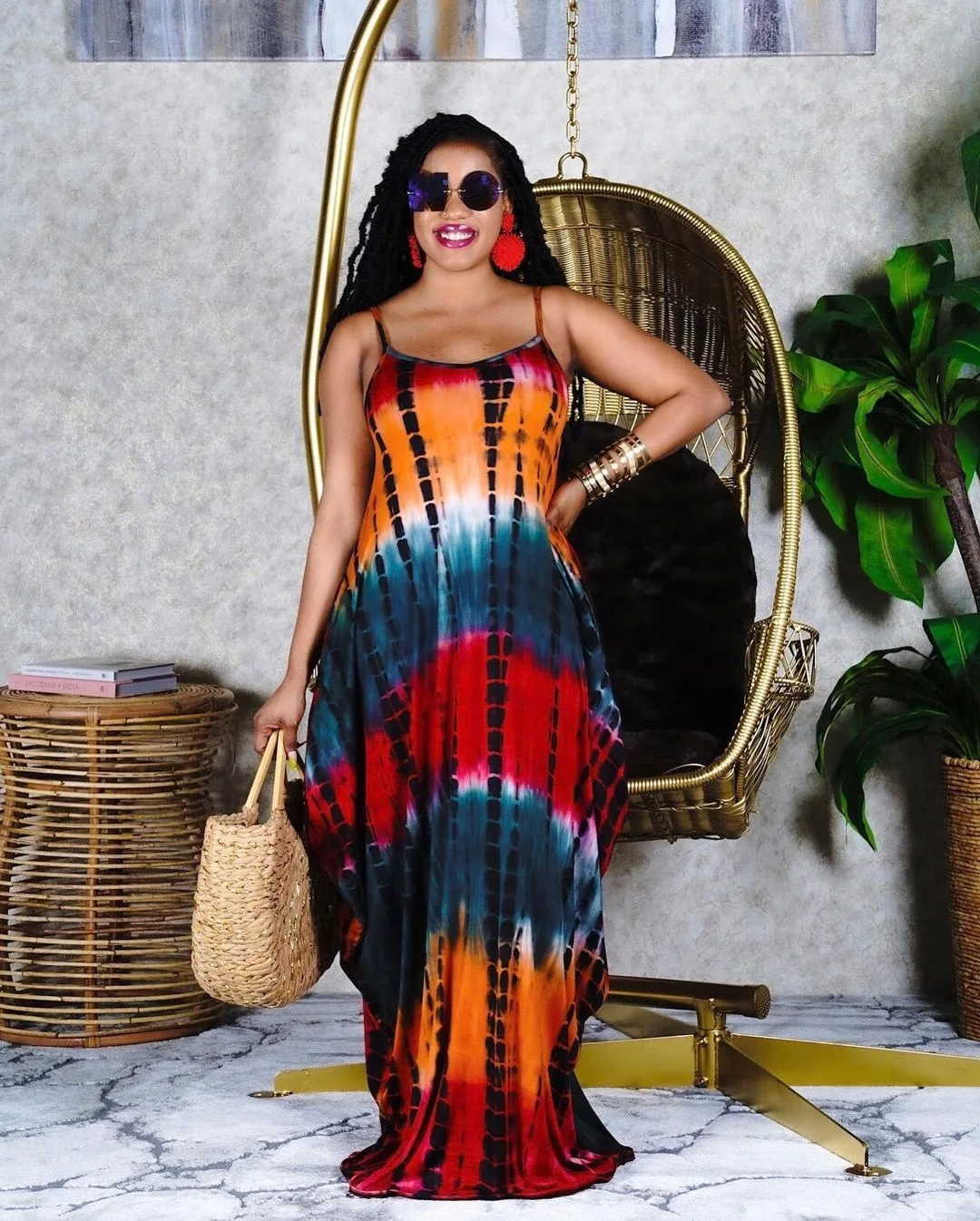 Women Tie Dye Print Maxi Beach Dress Sleevless Spaghetti Slim with Pocket Vintage Long Dresses Summer Vestidos 6 Colors
Women Tie Dye Print Maxi Beach Dress Sleevless Spaghetti Slim with Pocket Vintage Long Dresses Summer Vestidos 6 Colors