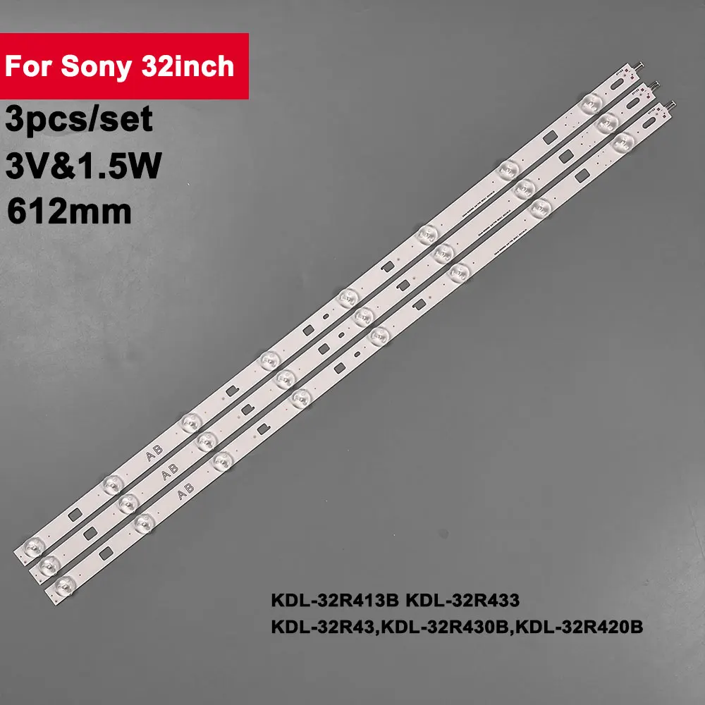 

3PCS LED Backlight Strip for Sony 32" KDL 32RD303 32R303C KDL-32R303B LM41-00091J KLV-32R407A 32R300B 32R305B IS4S320DNO01