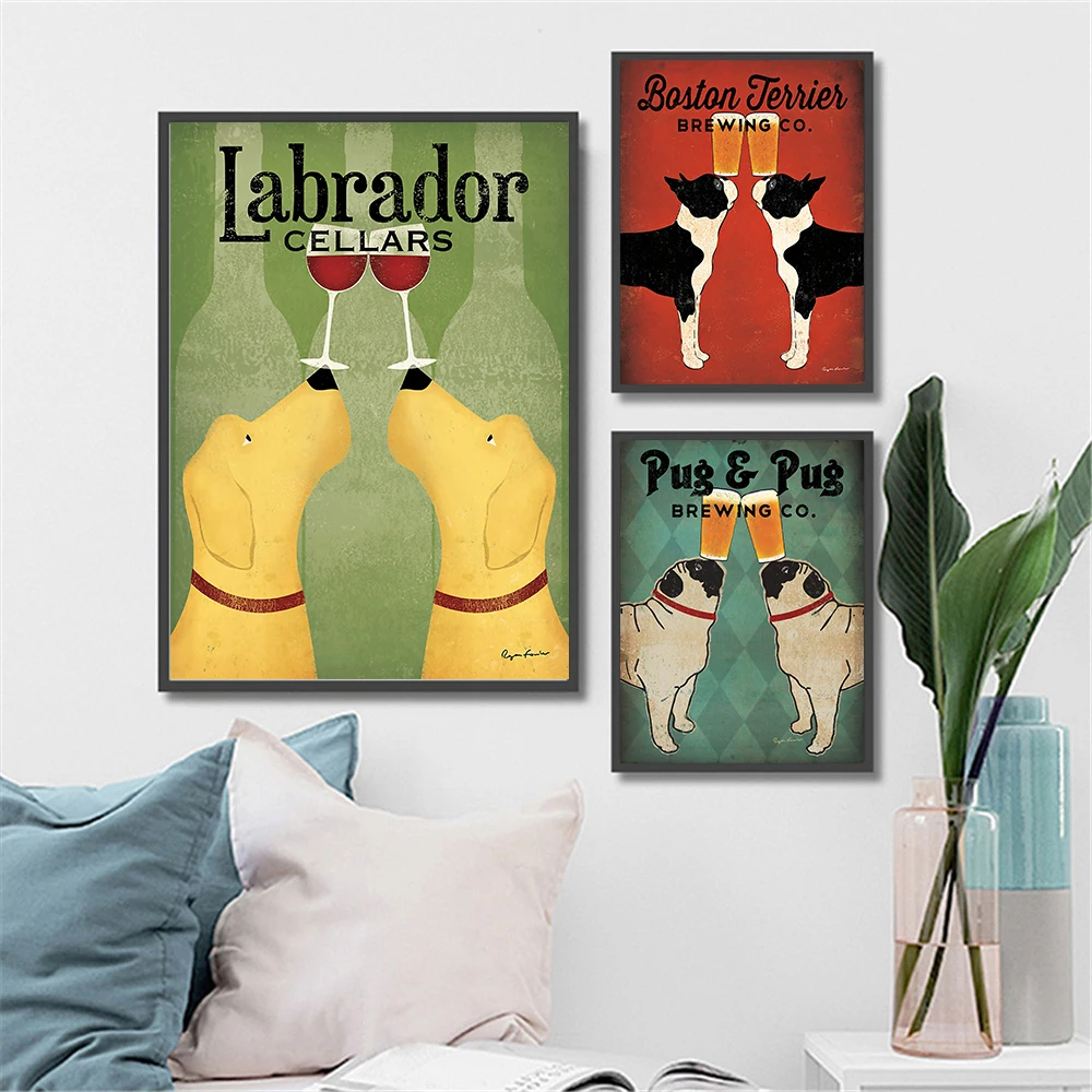 Картина на холсте, задние плакаты и принты, пара собак, напитков, лабрадор, мопс, черные собаки, настенные картины для декора комнаты
Картина на холсте, задние плакаты и принты, пара собак, напитков, лабрадор, мопс, черные собаки, настенные картины для декора комнаты