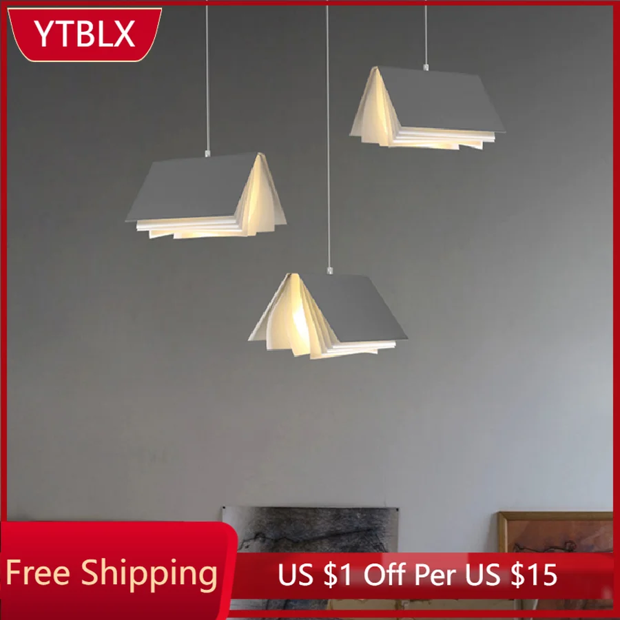 Modern Creative Folder Book Pendant Lights Iron White Hanging Lamp for Living Room Decoration Bed Room Lights E27 Led Suspension
Modern Creative Folder Book Pendant Lights Iron White Hanging Lamp for Living Room Decoration Bed Room Lights E27 Led Suspension