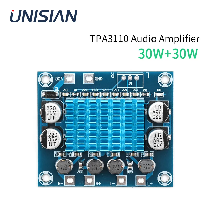 Усилитель звука UNISIAN TPA3110 Class-D цифровой Hi-Fi усилитель 30 Вт + Плата усилителя сделай