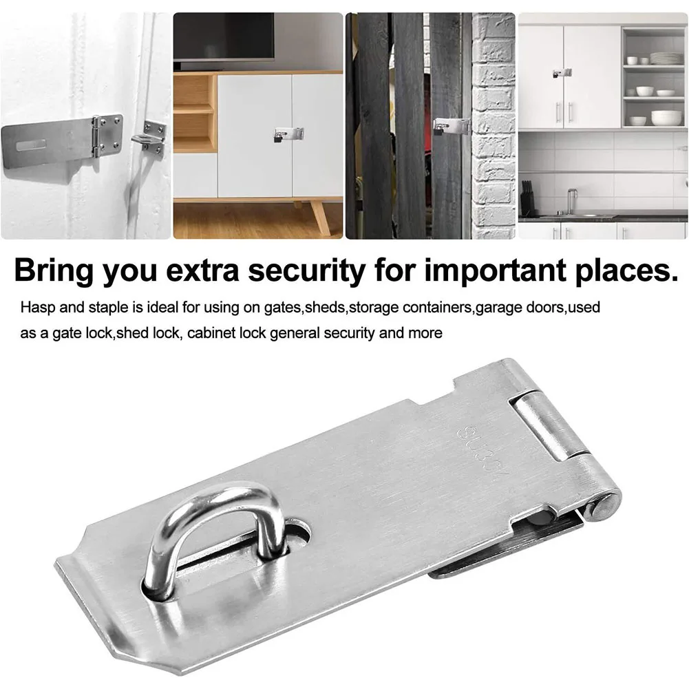 Durable Door Clasp Lock Stainless Steel For Wood Door Furniture Accessories Hasp Staple Shed Latch Padlock Clasp
Durable Door Clasp Lock Stainless Steel For Wood Door Furniture Accessories Hasp Staple Shed Latch Padlock Clasp