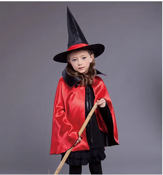 Halloween costume children cosplay cloak double cape witch black red purple magician hat clothes set gift
Halloween costume children cosplay cloak double cape witch black red purple magician hat clothes set gift