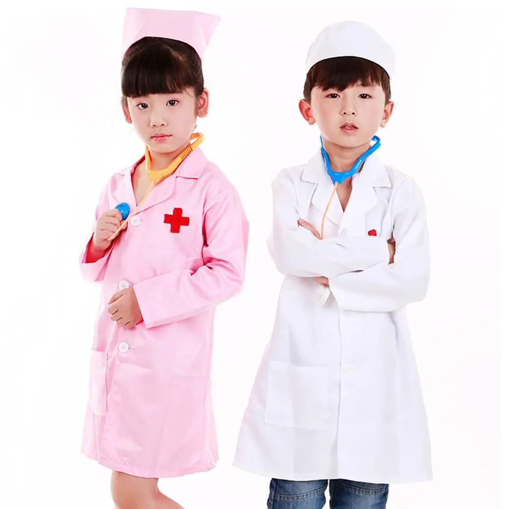 Kids Long Sleeve Doctors Uniform, Children Costume Lab Coat & Cap
Kids Long Sleeve Doctors Uniform, Children Costume Lab Coat & Cap