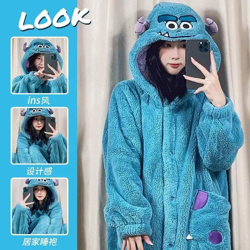 Disney Sullivan Robes Cartoon Lotso Pajamas Anime Cute Flannel Winter Warm Casual Loungewear Plush Bathrobes Women's Pajamas
Disney Sullivan Robes Cartoon Lotso Pajamas Anime Cute Flannel Winter Warm Casual Loungewear Plush Bathrobes Women's Pajamas