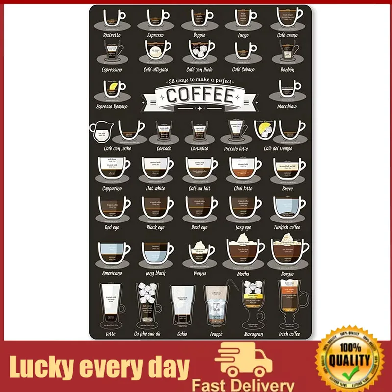 

38 Ways To Make A Perfect Coffee Tin Sign Retro Metal Posters Cafes, Shops, Kitchens, Restaurants, Homepages, Plaques, Signs