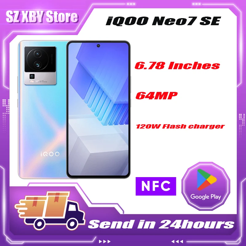 

Original New VIVO iQOO Neo7 Neo 7 SE 5G Cell Phone Dimensity 8200 120Hz 6.78inch AMOLED 5000mAh 120W 64MP Camera NFC Android 13