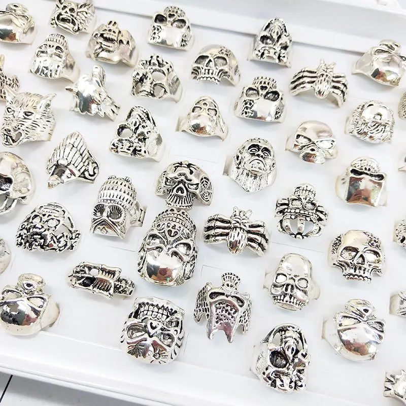 12pcs Hip-Hop Men's Biker Rings Ghost Head Skull Ring Gothic Punk Rock Biker Jewelry Accessories Wholesale
12pcs Hip-Hop Men's Biker Rings Ghost Head Skull Ring Gothic Punk Rock Biker Jewelry Accessories Wholesale