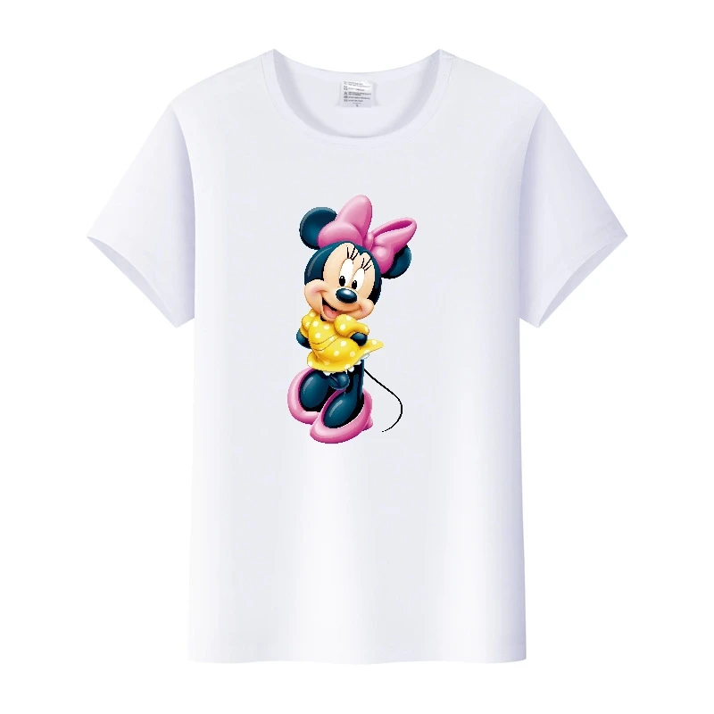 

Милые футболки с Микки Маусом и Минни, футболки с диснеевским рисунком для женщин, летние топы 2023, корейские Детские футболки оверсайз Y2K, одежда, Готическая белая блузка